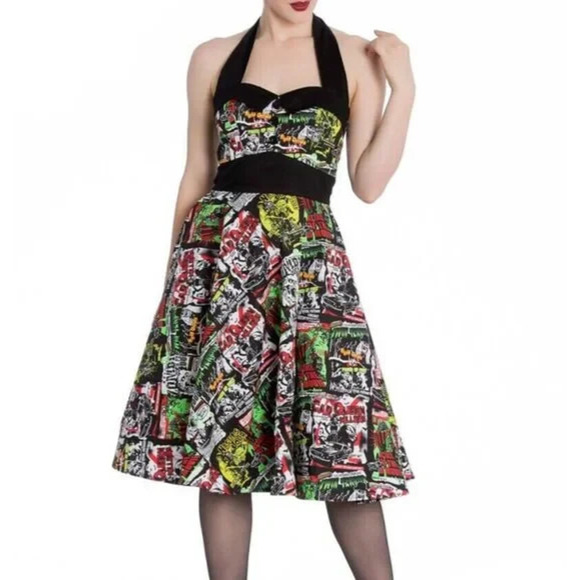 Hell Bunny Vixen Rockabilly B Movie Horror 50's Dress Monster Halloween Party XS - Picture 1 of 16